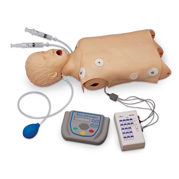 RA120-0352 Pokročilá resuscitace dítěte: Torzo s pokročilou intubací, defibrbrilací, EKG simulátorem a AED