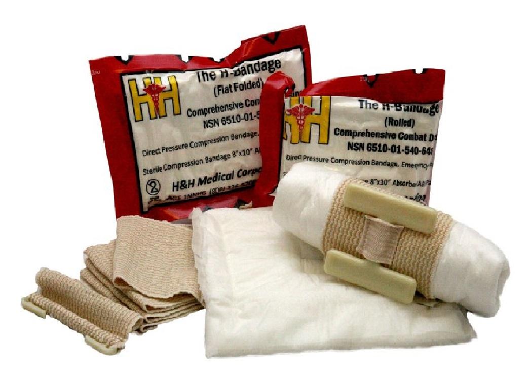 HBFF01.2 H & H, Emergency bandáže, Hrudní krytí, Obvazy....: H&H H-Bandage Compression Dressing, Flat Fold